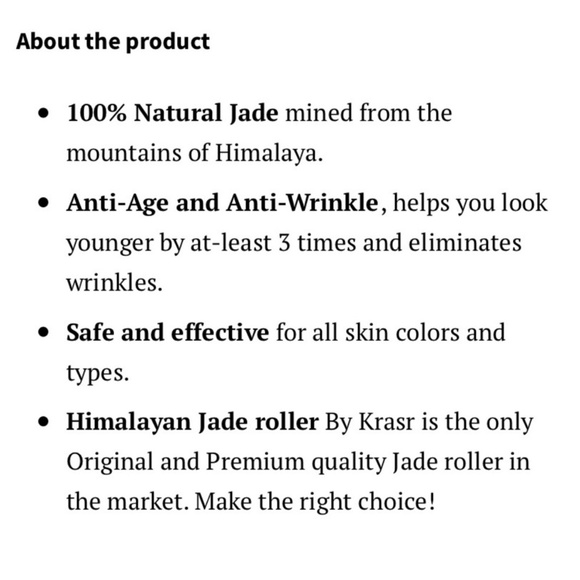 KRASR Himalayan Anti-Aging Beauty Jade Roller - Picture 2 of 8